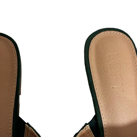 Loft women's slip on shoes green faux suede pointy toe slip on bow tie sz 9.5 - Picture 2 of 8